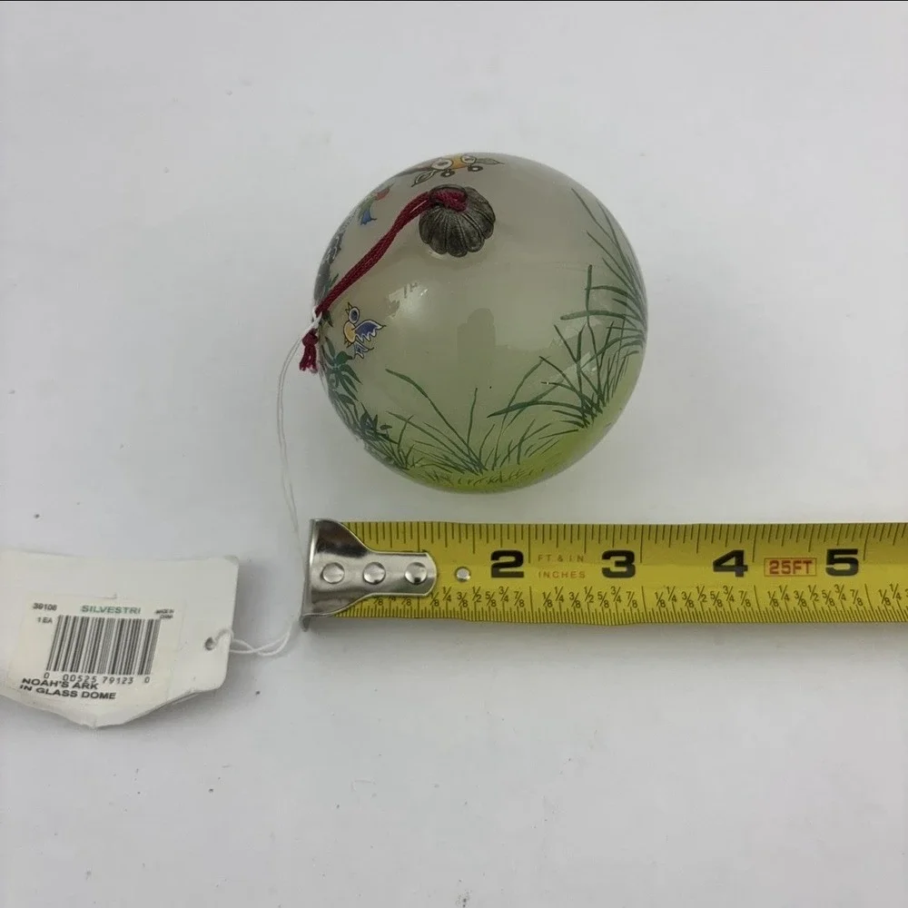 Silvestri Noah's Ark In Glass Dome Ornament Hand Painted